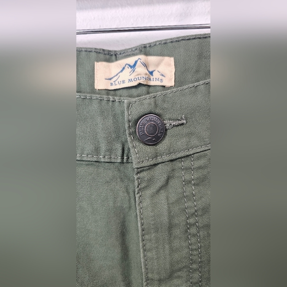 Blue Mountain Men's Canvas Relaxed Fit 5 Pocket Pants Men 40 X 32 NWT Green - Picture 2 of 9